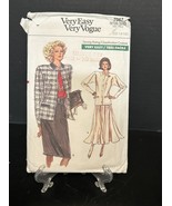 Vogue 7067 Misses Jacket &amp; Skirt VTG 1987 Pattern UNCUT FF Very Easy - $8.05 CAD