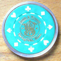 (1) Smith &amp; Wesson Poker Chip Golf Ball Marker - Green - £6.21 GBP