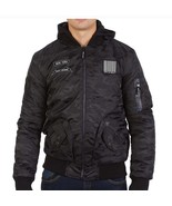 Xray Jeans Men&#39;s Black Camo Hooded Bomber Flight Jacket NWT Size L - $1,844.37 MXN