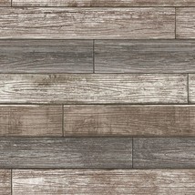 Neutral Reclaimed Wood Plank Natural Peel And Stick Wallpaper From Nuwallpaper. - £37.65 GBP