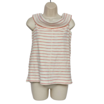 Lou &amp; Grey Womens Blouse Top Size XS Red White Striped Cowl Neck Sleeveless - £20.15 GBP