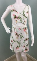 NWT Women&#39;s MADE for Impulse Ivory Floral Print Scuba Cutout Dress Sz 12 - £19.82 GBP