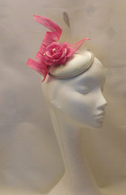 Fascinator,Silver and Rose Flower Hat Fascinator,Wedding Church Hat,Fascinator H - £29.81 GBP