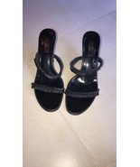 GUCCI Black Open Toe Strappy Sandal Heel Sandal SZ 9B 4&#39;&#39; Heel Made in I... - £123.06 GBP