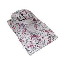 Men's Shirt By CASILA Turkey Cotton Blend Long Sleeves 501680-02 Red Floral image 5