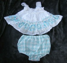 BABY GAP RUFFLY SWING TANK TOP GINGHAM PLAID BLOOMERS DIAPER COVER OUTFI... - £11.59 GBP