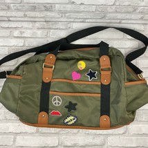 Steve Madden Girl Bag Olive Green w Custom Patches Duffel Tote  - £37.51 GBP