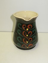 Vintage Handarbeit Pottery Creamer Handpainted Art Design Germany - $5.86