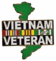 Vietnam Vet Map And Ribbons Lapel Pin Or Hat Pin - Veteran Owned Business - £4.40 GBP