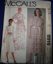 McCall’s Misses Dress Or Gown Size 20 #8916 Missing Piece #10 Cuffs - £3.19 GBP