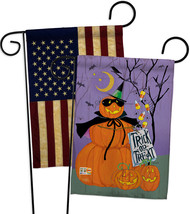 Happy Pumpkin Trio - Impressions Decorative USA Vintage - Applique Garden Flags  - £24.96 GBP