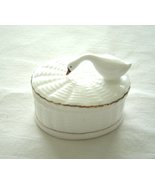 Glass Swan on Woven Basket Trinket Box Removable Lid - £13.42 GBP