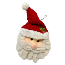 Vintage Christmas Santa Claus Head Large Plush Foam Ornament 9 inch - £9.18 GBP