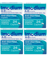 4 x Imodium A-D Diarrhea Relief Caplets with Loperamide 24 Ct. ea 96 tot... - $1,035.74 MXN