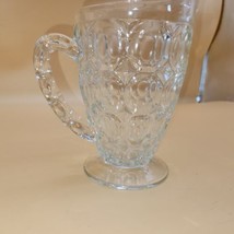 Vintage Glass Tea Or Water Pitcher, Thumb Print/Circle Design - $19.77