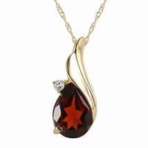 2.03 Carat 14K Yellow Gold Necklace Diamond Natural Garnet Gemstone 14&quot;-24&quot;  - £330.93 GBP