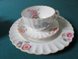 SPODE Compatible with England Trio Cup Saucer and Plate Compatible with IRIS Pat - £49.59 GBP