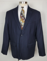 LL Bean Mens Navy Blue Cotton Sport Coat Jacket 0KUH2 44R - £35.03 GBP