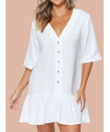 Raisins Juniors&#39; Sol Cotton Button-up Cover-up Dress XL - White RETAIL: ... - €19,19 EUR