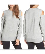 Zella Tear It Up Cold Shoulder Tunic Sweatshirt Gray Size Small - $25.00