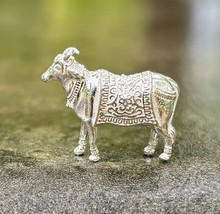 999 Silver Hindu Religious Statue Sacred Kamdhenu Cow for Good Luck 5.1 gram - £18.37 GBP