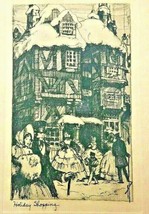 RARE VINTAGE Etching  Holmes Co Chicago Guy B. Holmes Holiday Shopping  - £15.76 GBP