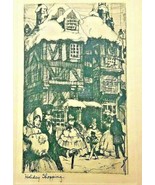 RARE VINTAGE Etching  Holmes Co Chicago Guy B. Holmes Holiday Shopping  - £15.54 GBP