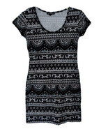 Derek Heart Junior M Black Mint Asian Lucky Elephant Boho Print Stretchy... - $17.78 CAD