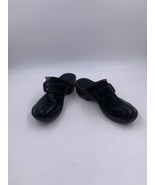 Thom McAn Womens size 6 1/2 Shackle Black Leather Slide Clogs - £11.13 GBP