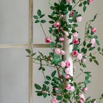 70&quot; artificial rose garland wall hangings table runner rose vine wedding... - $29.99