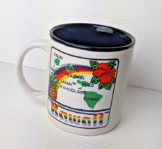 FLAWED Vintage Maui Oahu Molokai Kauai Lanai Hawaii Rainbow Souvenir Coffee Mug - £3.94 GBP