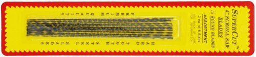 SuperCut SSR1 Round Plain End Scroll Saw Blades - 0.042&quot; Width, 0.016&quot; T... - $6.33