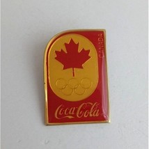 Vintage Coca-Cola Canada Red Maple Leaf Olympic Lapel Hat Pin - $10.19