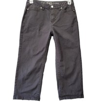Ethyl Women Capri Size 10 Black Jeans Classic Denim Preppy Embroidered M... - £12.00 GBP