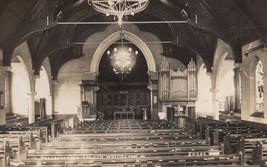 Waddington First Presbyterian Church Organ Interior Antique Real Photo Postcard - $12.99