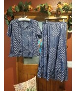 NWT Soft Surroundings Top + Maxi Skirt SIZE M 10-12 Blue Silver Twilight... - $128.71 CAD