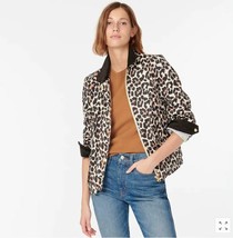 New J Crew Women Brown Ivory Leopard Print Long Sleeve Pocket Barn Jacke... - £55.63 GBP