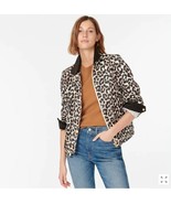 New J Crew Women Brown Ivory Leopard Print Long Sleeve Pocket Barn Jacke... - £55.77 GBP