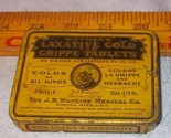 Antique Vintage Watkins Medical Laxative Gold Grippe Tablet Tin - $19.95