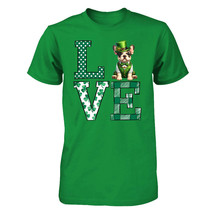 Love French Bulldog Dog Tshirt Shamrock Clover St Patrick&#39;s Day Dogs Lov... - $16.88+