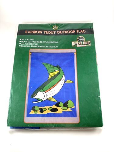 Rainbow Trout Outdoor Flag Rivers Edge Products 28x40 Heavy Duty  - $19.32