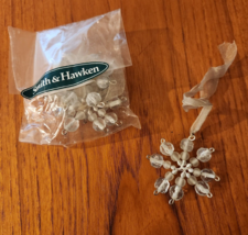 Vintage Set 4 Smith &amp; Hawken Clear Beaded Ornaments 2&quot; - £14.24 GBP