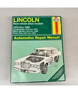 Haynes Repair Manuel 59010 Lincoln Continental Mark Town Car RWD 1970 - ... - $15.83