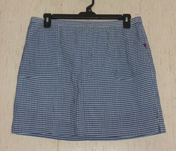 Nwt Womens $42 Cathy Daniels Blue &amp; White Gingham Check Pull On Skort Size L - £25.89 GBP
