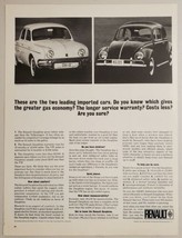 1963 Print Ad Renault Dauphine Gets Better Mileage Than VW Volkswagen Beetle - £11.96 GBP