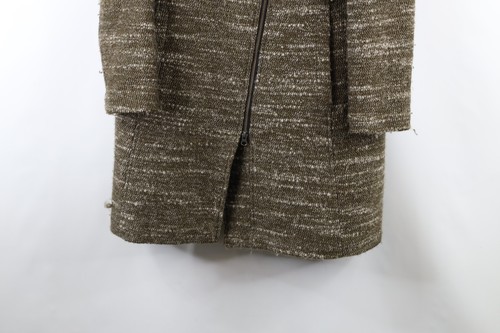 Soia & Kyo Womens Size XL Wool Blend Tweed Asymmetrical Zip Winter Jacket Brown Item image 4