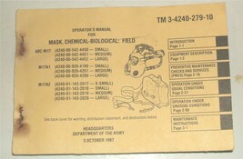 US Army Technical Manual TM 3-4240-279-10 Mask M17 series 5 Oct. 1987 - £11.79 GBP