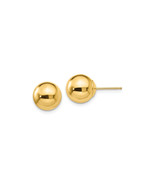 Finest Gold 9 mm 14K Yellow Gold Polished Ball Post Earrings, Pair - €139,08 EUR