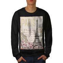 Wellcoda Paris Postcard Mens Sweatshirt, Capital Casual Pullover Jumper - £24.24 GBP+