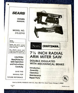 Craftsman 7 1/2&quot; radial arm saw operation -maintenance-repairs-parts boo... - $8.00